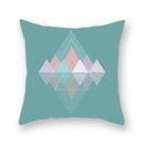 Axyaa Teal Blue Geometric Cushion Cover for Home Sofa Decor
