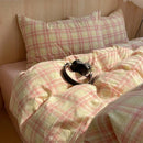 Axyaa Nordic Pink Stripes Cotton Duvet Cover 150x200 Girl's Room Comforter Set