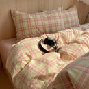 Axyaa Nordic Pink Stripes Cotton Duvet Cover Set 150x200 Girl's Room Comforter