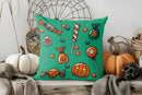 Axyaa Witch Hat & Pumpkin Pattern Pillow Cover for Sofa Bedroom Car