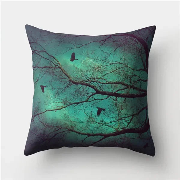 Axyaa Sky Landscape Print Polyester Pillowcase for Home Decor