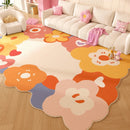 Axyaa Plush Dopamine Floral Carpet - Cozy Fluffy Rug for Home Living Room