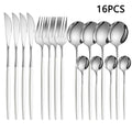 Axyaa 16-Piece Stainless Steel Tableware Set for Home, Hotel, and Restaurant