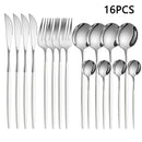 Axyaa 16-Piece Stainless Steel Tableware Set for Home, Hotel, and Restaurant
