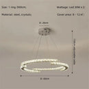 Axyaa Crystal LED Chandelier Foyer Pendant Lighting Modern Luxury Steel Lamp