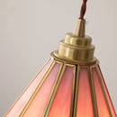 Axyaa Pink Glass LED Pendant Lights - Copper Nordic Hanging Lamp for Bedroom, Dining, and Living Room