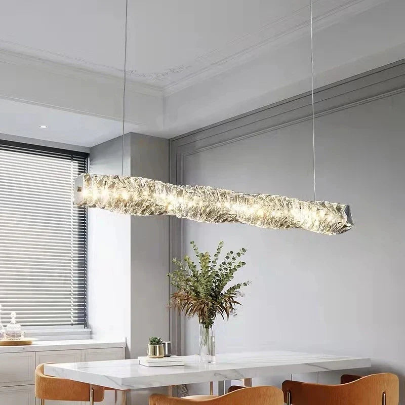 Axyaa Crystal Pendant Light: Elegant Dining Chandelier for Modern Spaces