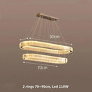 Axyaa Luxury Crystal Chandelier with LED Dimming for Villa Staircase