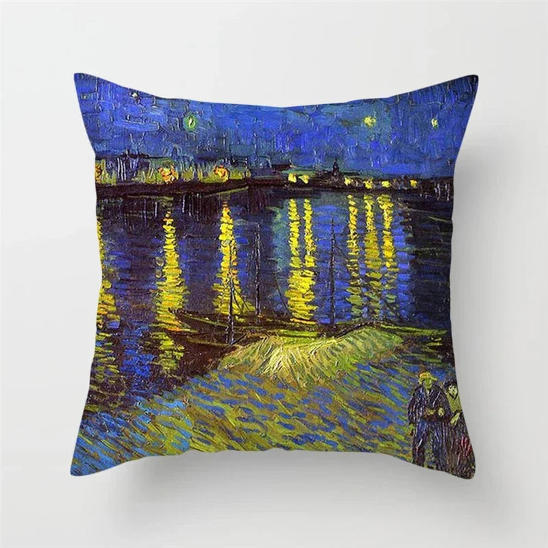 Axyaa Van Gogh Mandala Floral Throw Pillow Cover for Home Decor