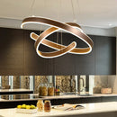 Axyaa Geometry Circle Rings Acrylic Aluminum LED Ceiling Lamp for Living Dining Bedroom