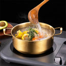 Axyaa Stainless Steel Ramen Pot with Golden Cover - Double Ears Cookware