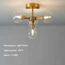 Axyaa LED Copper Glass Ball Ceiling Chandeliers for Modern Home Indoor Lighting
