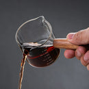 Axya Glass Espresso Measuring Cup with Wood Handle - 50/75/100/140ml