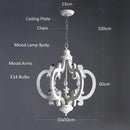Axyaa Nordic Woodcraft LED Chandelier Farmhouse Indoor Lighting Decor