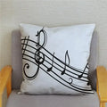 Axyaa Cartoon Sheet Music Printed Cushion Cover for Bedroom and Living Room