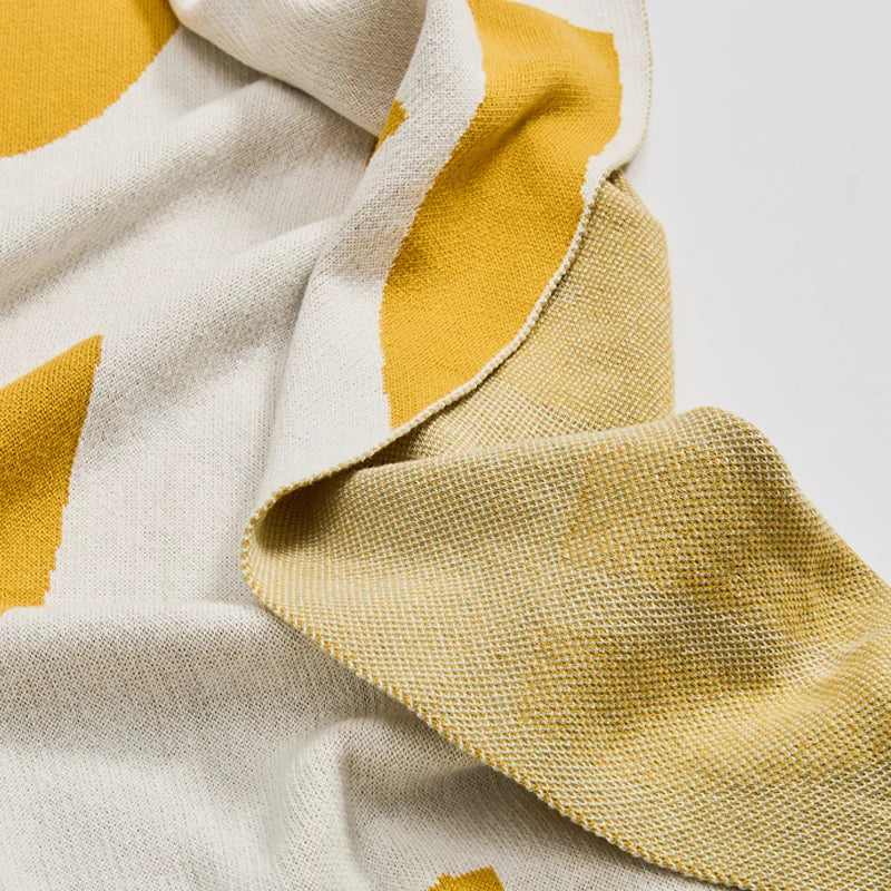 Axyaa Soft Orange Yellow Cotton Throw Blanket Home Sofa Couch Bed 50"x62"