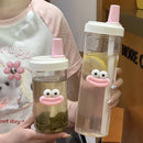 Axyaa Bubble Tea Water Bottle with Pearl Milk Tea Straw - 500/850ML Large Capacity