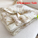 Axyaa Cool Silk Summer Quilt - Solid Color Printing, Machine Washable
