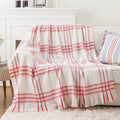 Axyaa Tartan Plaid Mohair Throw Blanket for Cozy Home Decor