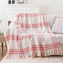 Axyaa Mohair Tartan Plaid Throw Blanket, Cozy Cashmere Sofa Blanket