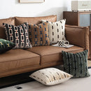 Axyaa Geometric Cut Velvet Pillow Cover 45x45cm Ivory Coffee Green Grey Luxe Décor