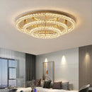 Axyaa Dimmable Crystal Chandelier Ceiling Light - Modern Luxury Round Steel Design