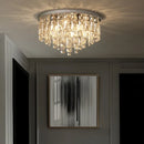 Axyaa Crystal Ceiling Lamp Steel LED Chandelier Lighting Fixtures Art Deco Style