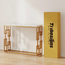 Axyaa White Faux Marble Sofa Table, Modern 42.5" Entryway Hallway Console Table