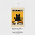 Yellow Good Morning Black Cat Print, Kitchen Wall Art by Axyaa - Cute & Unique Cat Lovers Gift