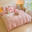Axyaa Winter Bubble Plush Rabbit Velvet 4-Piece Bed Sheet Set