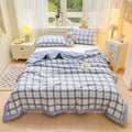 Axyaa Washed Cotton Printed Summer Quilt - Machine Washable Thin Quilt