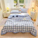 Axyaa Washed Cotton Printed Summer Quilt - Machine Washable Thin Quilt