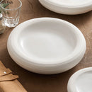 Axyaa White Ceramic Double Layer Plate for Molecular Cuisine and Desserts