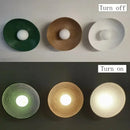 Axyaa Circle LED Wall Sconces - Retro Japanese Resin Design