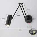 Axyaa Nordic Rocking Arm Telescopic LED Wall Lamp for Bedroom & Living Room