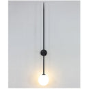 Axyaa Minimalist Metal Pipe Wall Sconces with LED Glass Ball Deco