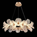 Axyaa Glass Flower Chandelier: Modern LED Pendant Light for Living & Dining Room