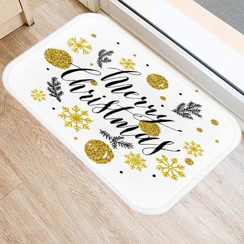 Axyaa Golden Black Letter Printed Door Mat, Non-Slip Floor Home Decoration