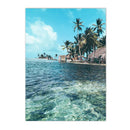 Axyaa Seaside Coconut Tree Canvas Painting: Nordic Beach Wall Art Print