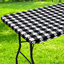 Axyaa Waterproof Elastic Fitted Picnic Table Cover for Outdoor Dining