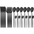 Axyaa 24pcs Stainless Steel Cutlery Set Fork Teaspoon Knife Silverware Flatware