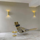 Axyaa Stainless Steel LED Wall Lamp for Luxury Hotel Room Decoration.