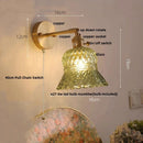 Axyaa Yellow Glass LED Wall Light Fixture Nordic Modern Bedside Lamp