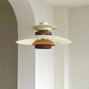 Axyaa Walnut Chandelier: Japanese Retro Flying Saucer Pendant Lighting