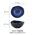 Axyaa Blue Ceramic Tableware Set - Steak Plate, Salad Bowl, Fish Plate, Sauce Dish
