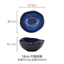 Axyaa Blue Ceramic Tableware Set - Steak Plate, Salad Bowl, Fish Plate, Sauce Dish