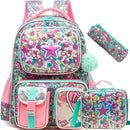 Axyaa Girls Hard Shell School Backpack Set with Lunch Bag & Pencil Case