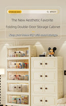 Axyaa Foldable White Plastic Storage Cabinet with Magnetic Closure for Home and Toys