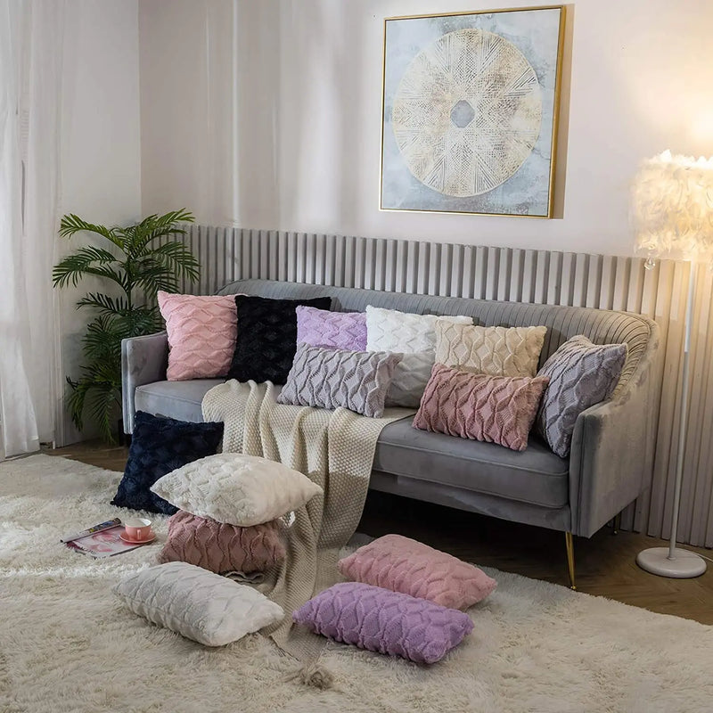 Axyaa Ultra Soft Plush Cushion Cover for Modern Living Room Decor