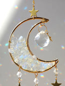 Axyaa Crystal Sun Catcher Prism Ball Moon Rainbow Wind Chimes Home Garden Decoration